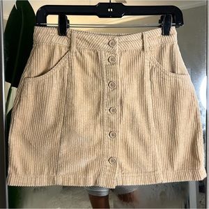Courdoroy tan mini skirt size S